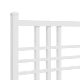 Berkfield Metal Bed Frame Without Mattress With Headboard White 120X190Cm - thumbnail 7