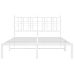 Berkfield Metal Bed Frame Without Mattress With Headboard White 120X190Cm - thumbnail 4