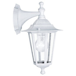 Britalia Br22462 Matt White & Clear Glass Panel Outdoor Vintage Down Lantern Wall Light - Ip44 - 35Cm Height - thumbnail 1