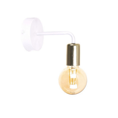 Luminosa Lighting Luminosa Nixon Wall Lamp White, Gold, 16Cm, 1X E27