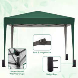 Birchtree Waterproof 3M X 3M Heavy Duty Pop Up Gazebo Marquee Garden Awning Party Tent Canopy 600D Polyester Steel Frame Green - thumbnail 6