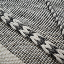 Pacific Lifestyle Outdoor Indoor Grey And White Plaited Stripe Pattern Rug - thumbnail 4