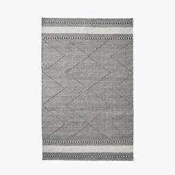 Pacific Lifestyle Outdoor Indoor Grey And White Plaited Stripe Pattern Rug - thumbnail 2