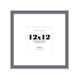 "12X12"" Grey Picture Frame - 12X12"" Square Frame With 9X9"" Mount For 12X12""/9X9"" Pictures Moderrn Style Thin Edge, 1 Pack" - thumbnail 1