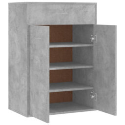 Berkfield Shoe Cabinet Concrete Grey 60X35X84 Cm Engineered Wood - thumbnail 7