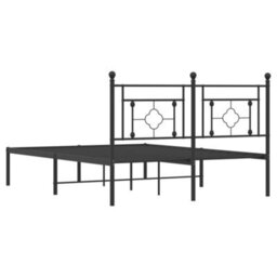 Berkfield Metal Bed Frame Without Mattress With Headboard Black 140X200Cm - thumbnail 7