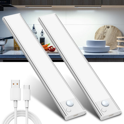 Under Cabinet Kitchen Lights Cupboard - Led Motion Sensor Light Indoor - 1100 Mah Rechargeable Battery Operated - Wardrobe Strip