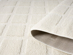 Aya Living Room Area Rugs - Embossed Cubed Design Cream 80Cm X 150Cm - thumbnail 3