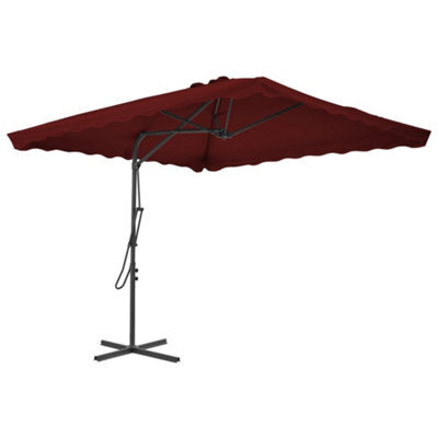 Berkfield Outdoor Parasol With Steel Pole Bordeaux Red 250X250X230 Cm - image 1