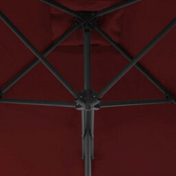 Berkfield Outdoor Parasol With Steel Pole Bordeaux Red 250X250X230 Cm - thumbnail 4