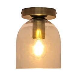 First Choice Lighting Set Of 2 Belten - Glass Cloche Antique Brass Ceiling Light Fittings - thumbnail 3