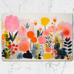 Benjamin Tate Design Colorful Floral Placemat And Coaster Set With Garden Art Design - thumbnail 2