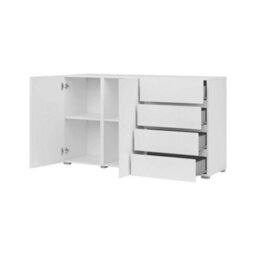 Arte Visby Sideboard Cabinet 138 Cm In White - Bright Sideboard With Drawers And Adjustable Shelves - thumbnail 2