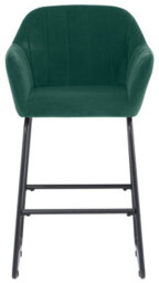 Set Of 2 Green Magaluf Velvet Fixed Height Bar Stools With Black Legs For Kitchen Island Breakfast Bar - thumbnail 6