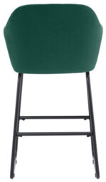 Set Of 2 Green Magaluf Velvet Fixed Height Bar Stools With Black Legs For Kitchen Island Breakfast Bar - thumbnail 8