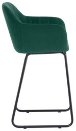 Set Of 2 Green Magaluf Velvet Fixed Height Bar Stools With Black Legs For Kitchen Island Breakfast Bar - thumbnail 7