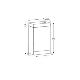 Homestylestore 400mm Grey Wall Hung Bathroom Vanity Unit And Chrome Finger Pull Handle - thumbnail 4
