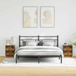 Berkfield Modern Bedside Cabinets With Led Lights 2 Pcs Smoked Oak 39X34.5X50 Cm - thumbnail 4