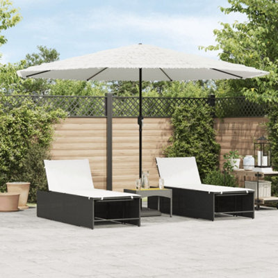 Berkfield Garden Parasol With Steel Pole White 388X388X248 Cm - image 1