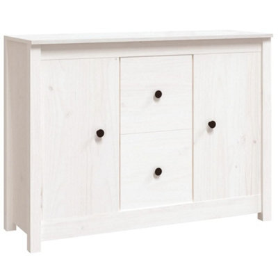 Vidaxl Sideboard White 100X35X74 Cm Solid Wood Pine - image 1