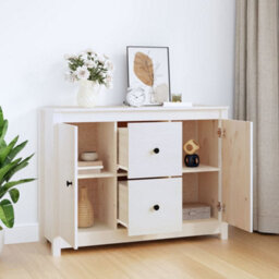 Vidaxl Sideboard White 100X35X74 Cm Solid Wood Pine - thumbnail 6