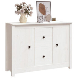 Vidaxl Sideboard White 100X35X74 Cm Solid Wood Pine - thumbnail 7