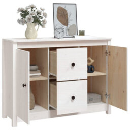 Vidaxl Sideboard White 100X35X74 Cm Solid Wood Pine - thumbnail 8