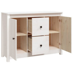 Vidaxl Sideboard White 100X35X74 Cm Solid Wood Pine - thumbnail 5