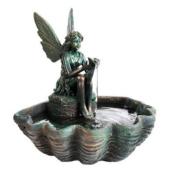 Primrose Fairy On Clam Shell Programmable Solar Powered Garden Water Feature Fountain With Led Lights H30Cm - thumbnail 7