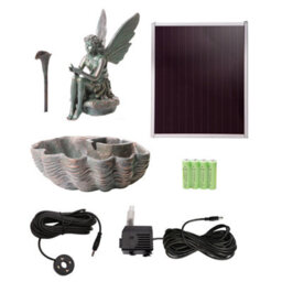 Primrose Fairy On Clam Shell Programmable Solar Powered Garden Water Feature Fountain With Led Lights H30Cm - thumbnail 8