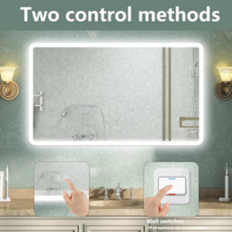 AVER-GROWTH Bluetooth Bathroom Led Mirror With Shaver Socket 3 Colour Lights Anti-Fog Dimmable Touch/wall Switch Brightness Memory 1200X700mm - thumbnail 7