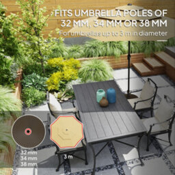 Outsunny Garden Parasol Base, 28Kg Sand Filled, 23Kg Water Filled, Brown - thumbnail 5