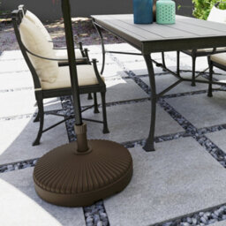 Outsunny Garden Parasol Base, 28Kg Sand Filled, 23Kg Water Filled, Brown - thumbnail 8