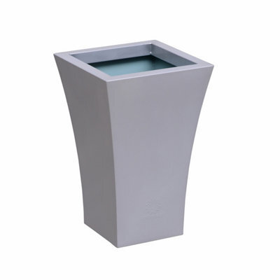 Primrose Zinc Galvanised Silver Flared Square Planter Pot 56Cm X 41Cm - image 1