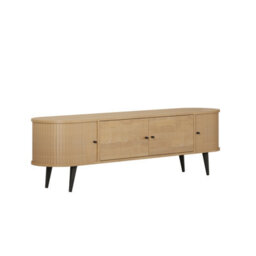 Decortie Gentle Modern Oak Tv Unit Media Unit Entertainment Centre 180Cm Tv Cabinet With 2 Doors And 2 Sliding Doors Storage - thumbnail 2