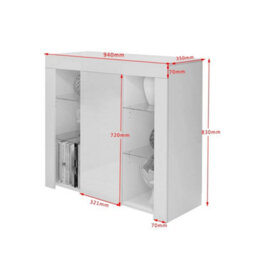 White Modern High Gloss Led Tv Cabinet - thumbnail 2