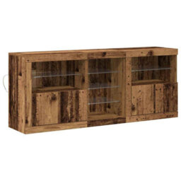 Berkfield Sideboard With Led Lights Old Wood 162X37X67 Cm Engineered Wood - thumbnail 2