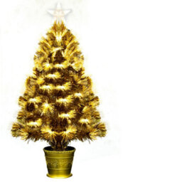 Christmas Tree World The 3Ft/90Cm Gold Flower Fibre Optic Tree - thumbnail 2