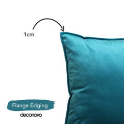 Deconovo Set Of 2 Cushion Covers 55Cm X 55Cm 22X22 Inches Flanges Throw Pillow Cases For Bedroom With Invisible Zipper Teal - thumbnail 5
