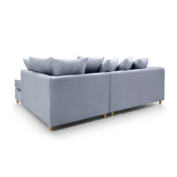 Abakus Direct Chicago Velvet Right Facing Corner Sofa In Silver Blue - thumbnail 6