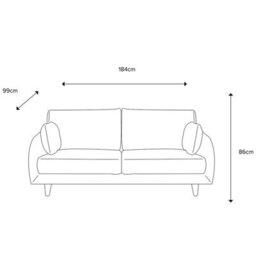 Xample Gallery Oakwood Dark Grey 3 Seater Fabric Sofa, Foam & Polyester Cushions, Solid Oak Legs, Modern Living Room Furniture - thumbnail 2