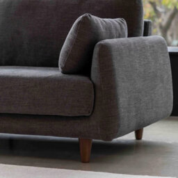 Xample Gallery Oakwood Dark Grey 3 Seater Fabric Sofa, Foam & Polyester Cushions, Solid Oak Legs, Modern Living Room Furniture - thumbnail 3