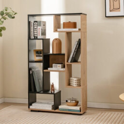 Costway 120Cm Tall Bookshelf Modern Geometric Bookcase Book Storage Organizer - thumbnail 4