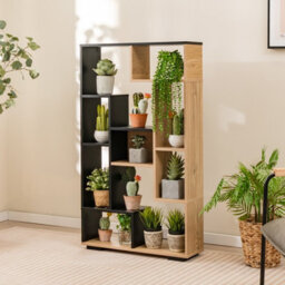 Costway 120Cm Tall Bookshelf Modern Geometric Bookcase Book Storage Organizer - thumbnail 5