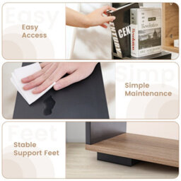 Costway 120Cm Tall Bookshelf Modern Geometric Bookcase Book Storage Organizer - thumbnail 9