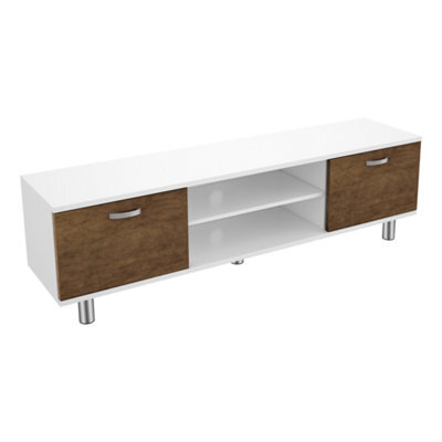 "Avf  Omaha 1.5M Tv Stand, For Tvs Up To 65"" - Walnut And White" - image 1
