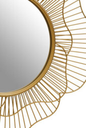 Orsina Elegant Flower Wall Mirror, 3D Metal Frame Slim Mirror, Round Shaped Wall Mirror, Compact Lounge Mirror - thumbnail 3