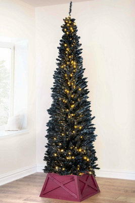 Christmas Tree World The Pre-Lit 6Ft/180Cm Black Italian Pencilimo Christmas Tree - image 1