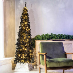 Christmas Tree World The Pre-Lit 6Ft/180Cm Black Italian Pencilimo Christmas Tree - thumbnail 4