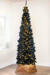 Christmas Tree World The Pre-Lit 6Ft/180Cm Black Italian Pencilimo Christmas Tree - thumbnail 9